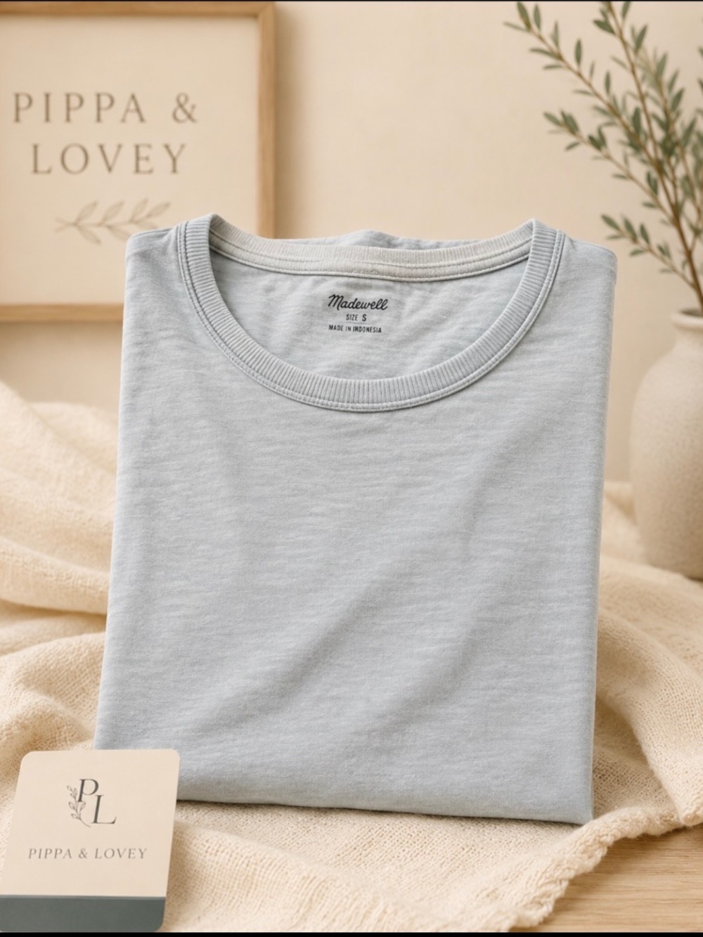Madewell 100% Cotton Crewneck Tee Soft Blue Size Small
